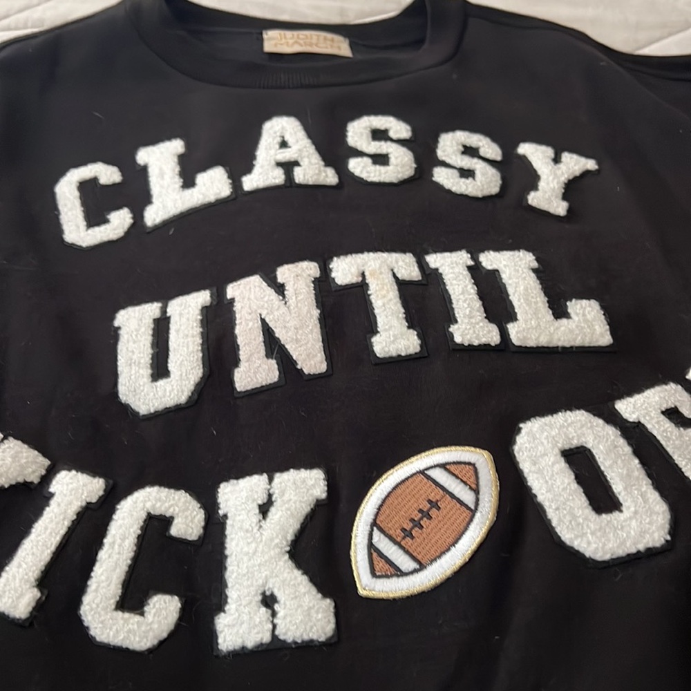Judith March CLASSY UNTIL KICKOFF HELMET PULLOVER black large - Picture 2 of 16
